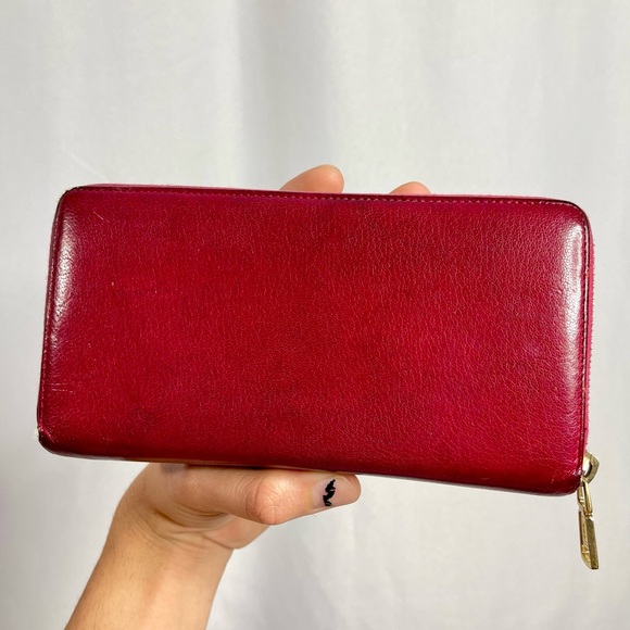 YSL Yves Saint Laurent | fushia leather zip-around long wallet + box - Picture 4 of 11